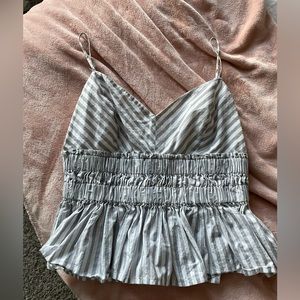 Express Pin Stripe Peplum Tank